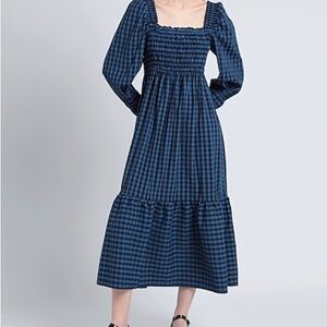 Topshop Blue Gingham Dress